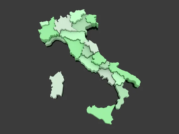 Mapa tridimensional de Italia . — Foto de Stock