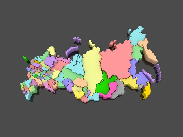 Three-dimensional map of Russia. — Stock Photo, Image