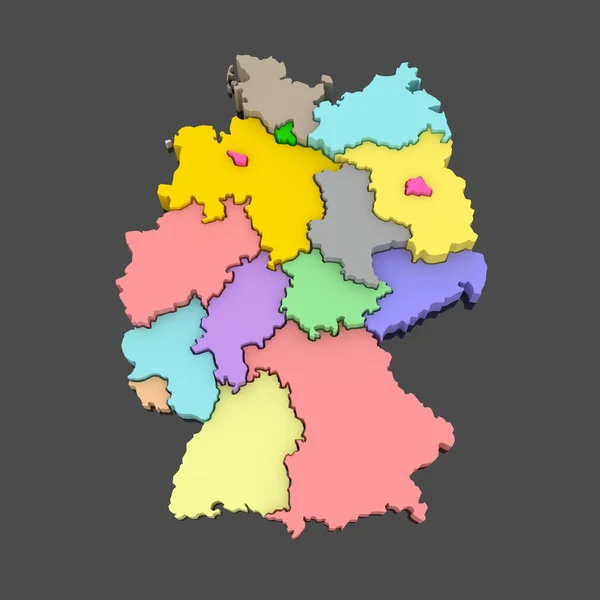 Three-dimensional map of Germany. — Stock Photo, Image
