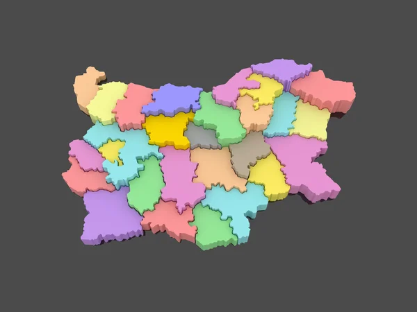 Three-dimensional map of Bulgaria. — Stock Photo, Image