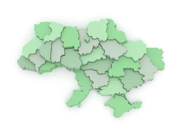 Three-dimensional map of Ukraine. — Stock Photo, Image