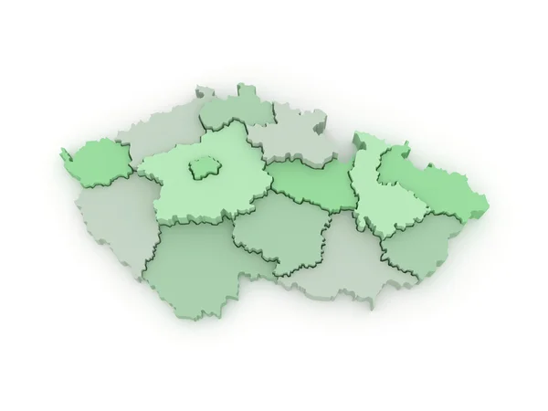 Three-dimensional map of Czech Republic. — Stock Photo, Image