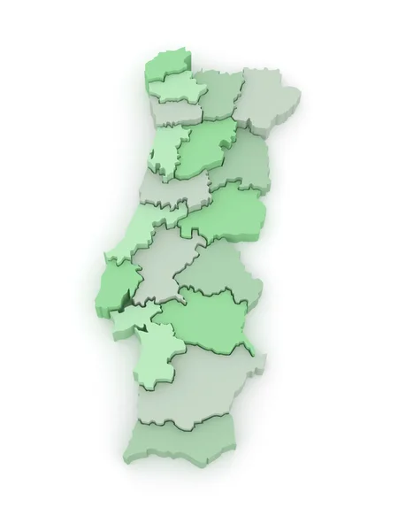 Portugalin kolmiulotteinen kartta . — kuvapankkivalokuva