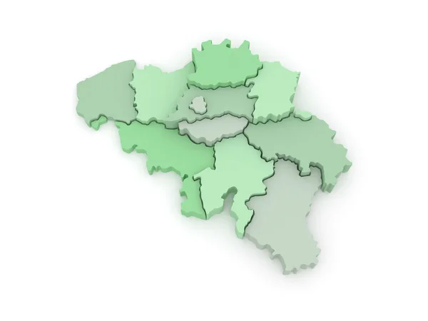 Three-dimensional map of Belgium. — Stock Photo, Image