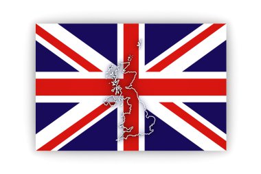 İngiltere'nin üç boyutlu harita.