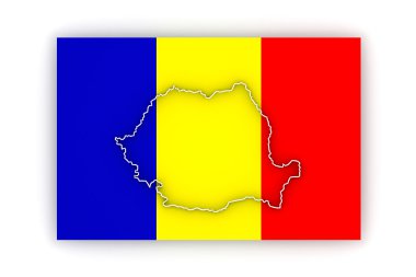 üç boyutlu harita Romanya.