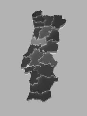 üç boyutlu harita Portekiz.