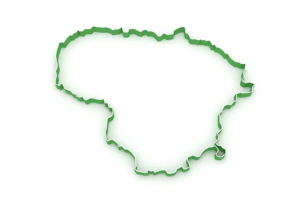 O mapa de Lituânia — Fotografia de Stock