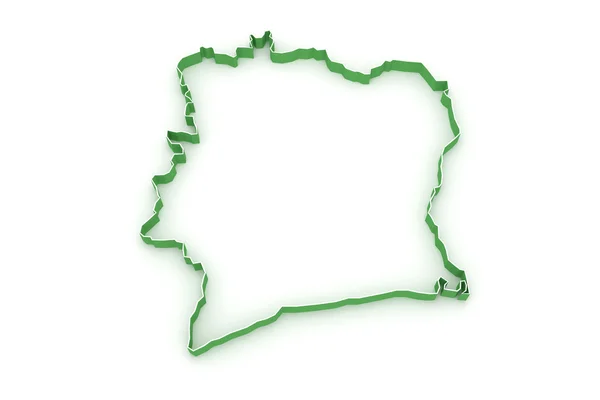 O mapa de Cote d 'Ivoire . — Fotografia de Stock