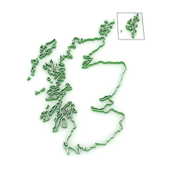 匹配的苏格兰电子地图 — 图库照片