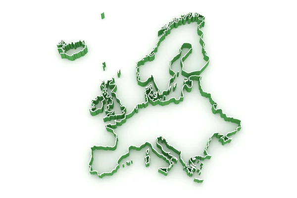 欧洲的三维地图. — 图库照片