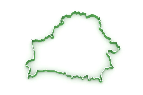 Driedimensionale kaart van Wit-Rusland. — Stockfoto