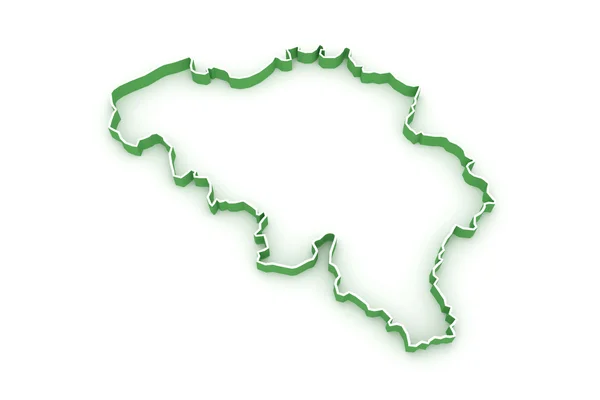 Tredimensionell karta över Belgien. — Stockfoto