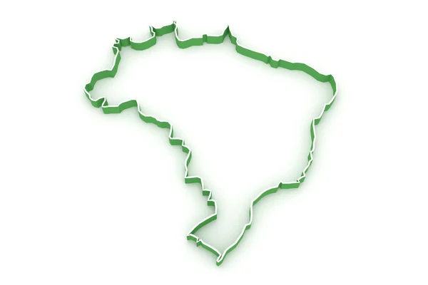 Three-dimensional map of Brazil. — Stock Photo, Image