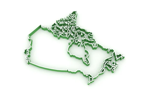 Trojrozměrná Mapa Kanady. — Stock fotografie