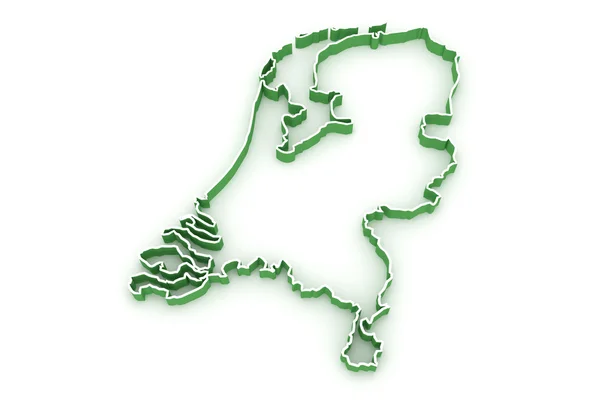 Three-dimensional map of Netherlands. — Stock Photo, Image