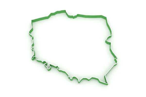 Driedimensionale kaart van Polen. — Stockfoto