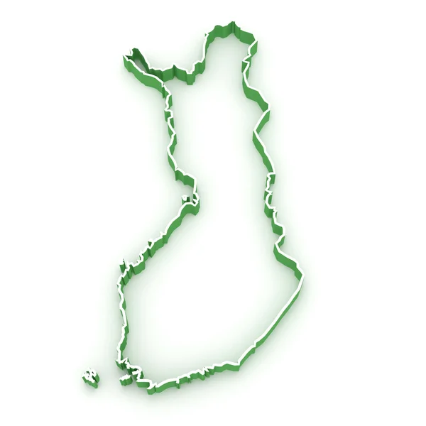 Three-dimensional map of Finland. — Stock Photo, Image