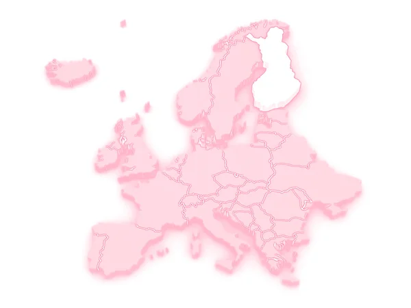 유럽의 핀란드 지도. — 스톡 사진