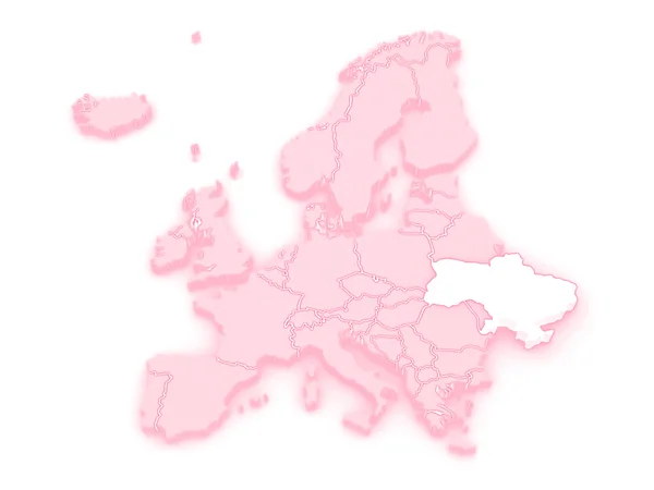 유럽, 우크라이나의 지도. — 스톡 사진
