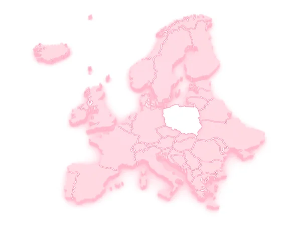 Map of Europe and Poland. — Stock Photo, Image