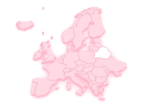 Peta Eropa dan Belarus . — Stok Foto