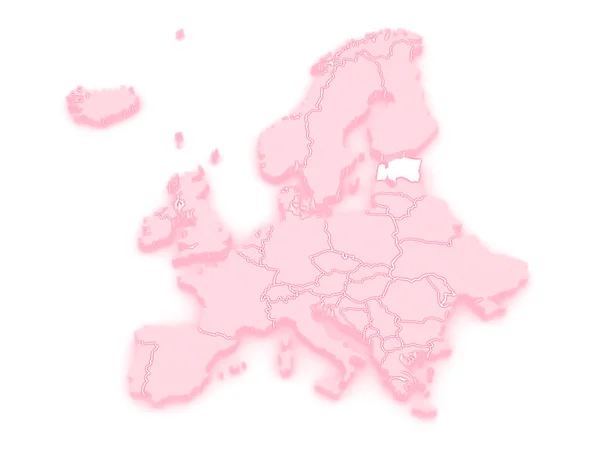 유럽 및 에스토니아의 지도. — 스톡 사진