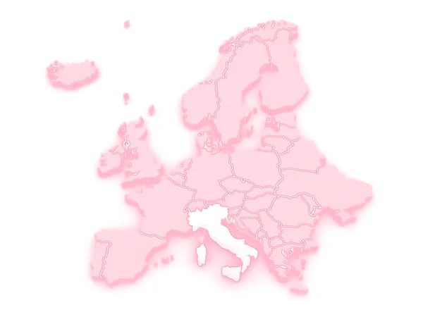 Mapa de Europa e Italia . — Foto de Stock