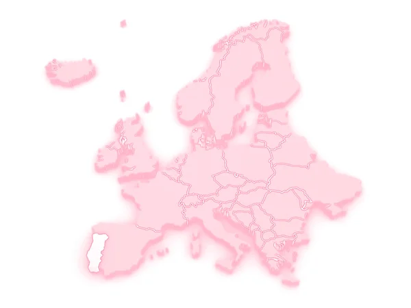 Mapa de Europa y España . — Foto de Stock