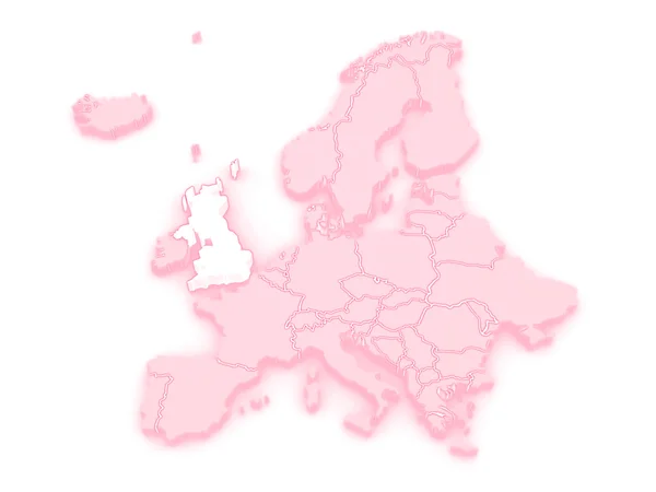 유럽 및 영국 지도. — 스톡 사진