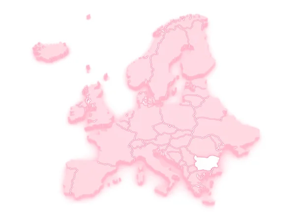 Map of Europe and Bulgaria. — Stock Photo, Image