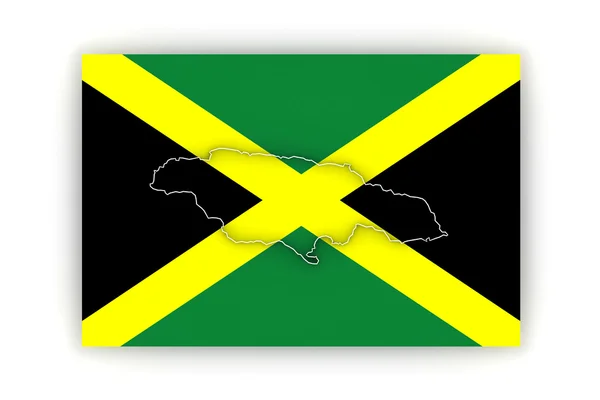 Jamaica Térkép. — Stock Fotó