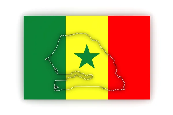 O mapa de Senegal . — Fotografia de Stock