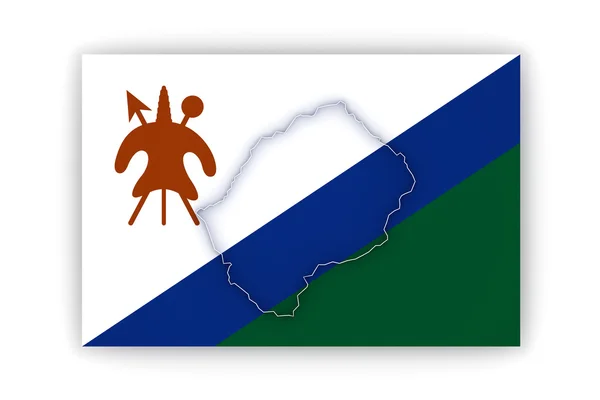 Mapa lesotho. — Zdjęcie stockowe