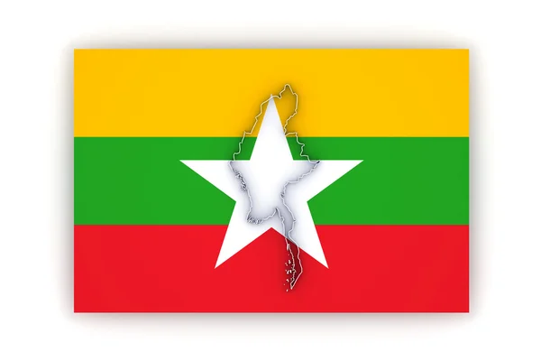 Karte von Myanmar. — Stockfoto