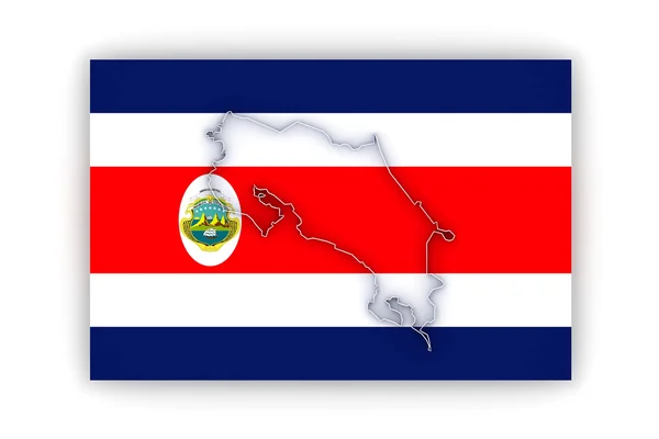 La mappa di Costa Rica. — Foto Stock