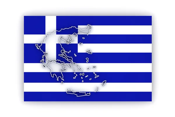 Driedimensionale kaart van Griekenland. — Stockfoto
