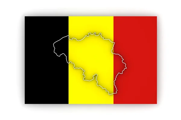 Dreidimensionale Karte von Belgien. — Stockfoto