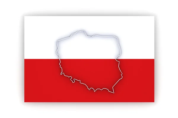 Dreidimensionale Karte von Polen. — Stockfoto