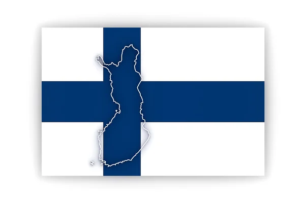 Driedimensionale kaart van finland. — Stockfoto