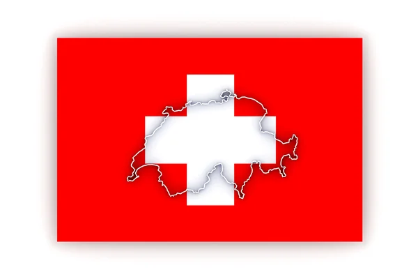 Üç boyutlu İsviçre Haritası. — Stok fotoğraf