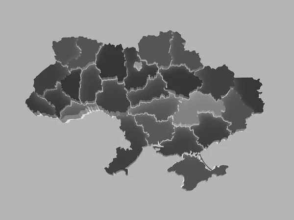 Trójwymiarowa mapa Ukrainy. — Zdjęcie stockowe