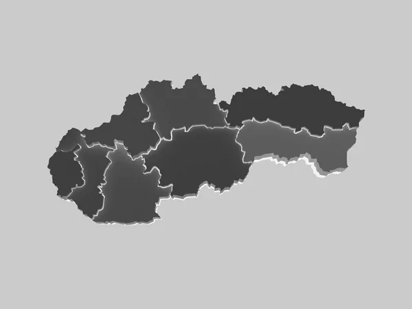 Mapa tridimensional de Eslovaquia . —  Fotos de Stock