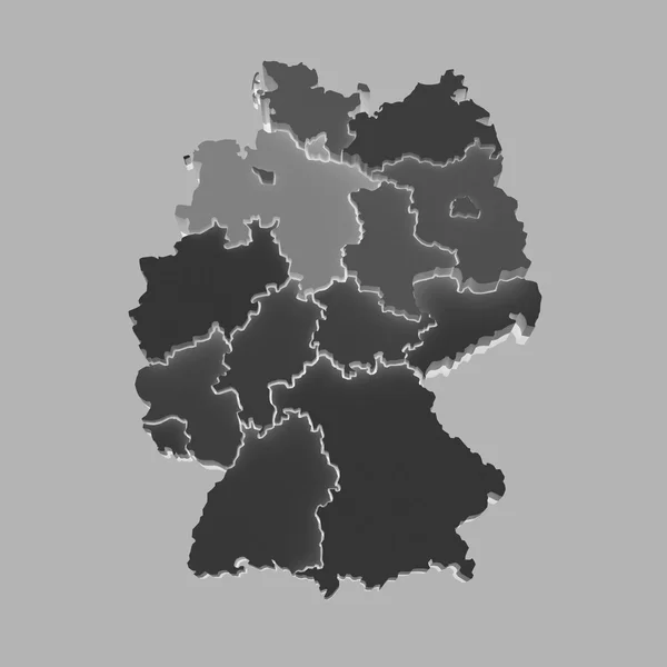Dreidimensionale Karte von Deutschland. — Stockfoto