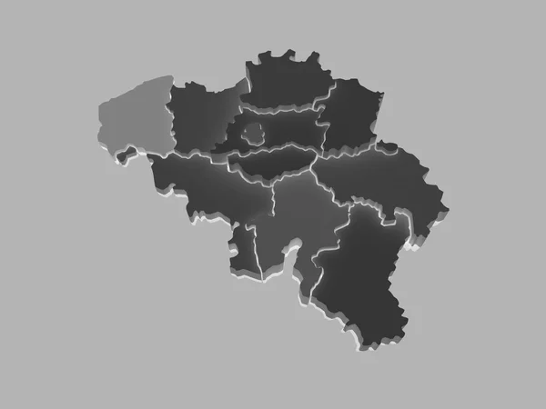 Three-dimensional map of Belgium. — Stock Photo, Image