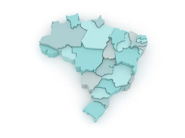 Mapa tridimensional do Brasil . — Fotografia de Stock