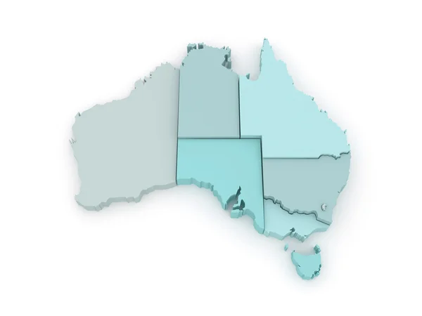 Carte en trois dimensions de l'Australie . — Photo