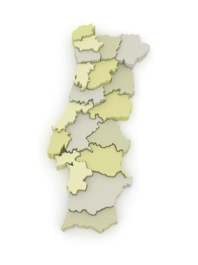 üç boyutlu harita Portekiz.