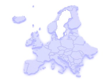 Avrupa ve İsveç Haritası.