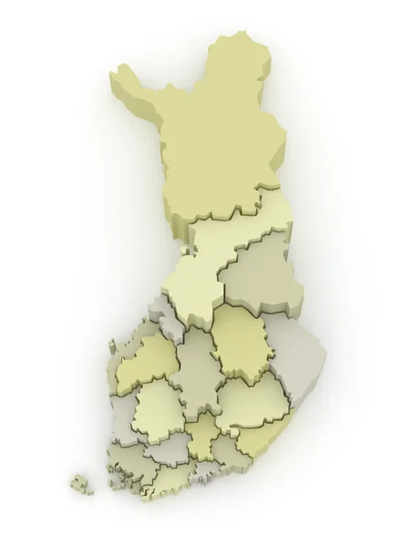Three-dimensional map of Finland. — Stock Photo, Image